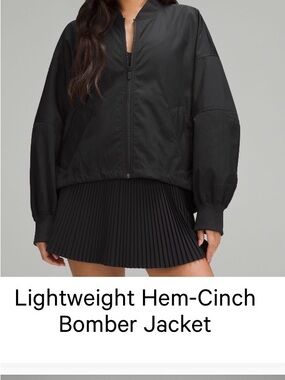 lululemon athletica Black Lightweight Hem-Cinch Bomber Jacket